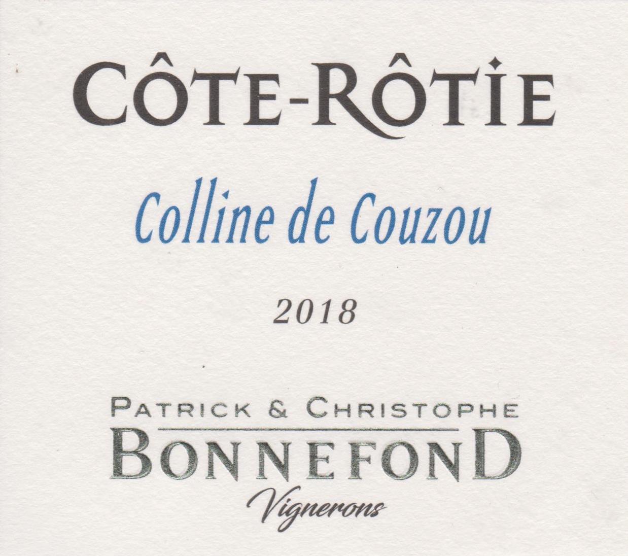 Etiquette Côte-Rôtie Colline de Couzou - Domaine Patrick et Christophe BONNEFOND
